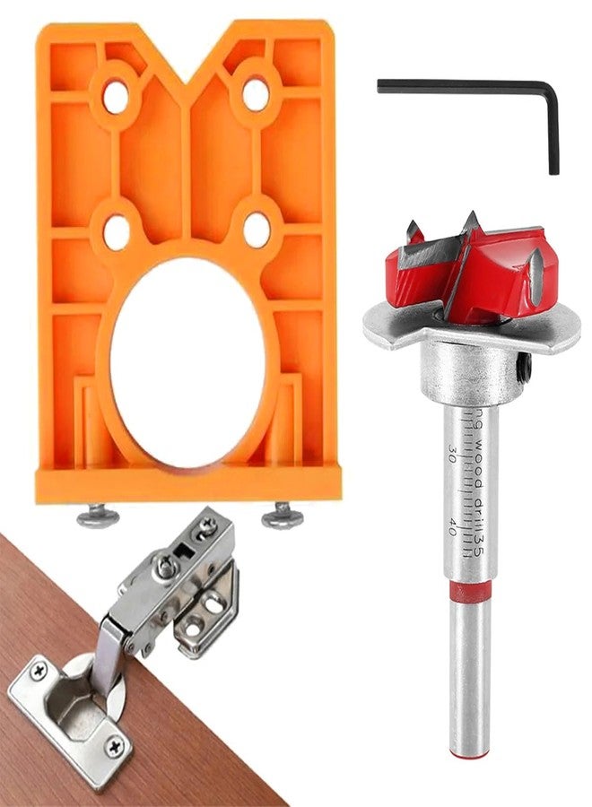 Serplex® 35mm Hinge Hole Drilling Guide Locator Hinge Drilling Jig Hinges for Cabinets Drill Bits Woodworking Door Hole Opener Cabinet Carpenter Tools for Wood Work Accessories Tools - Image 1